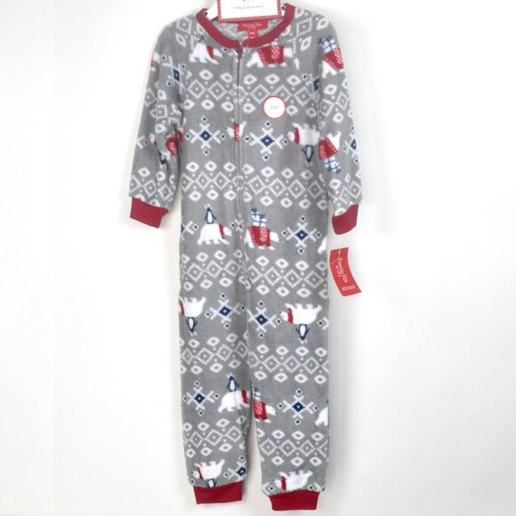 BIN Toddler One Piece Pajama Polar Bear 2T 3T Boys Girls Family PJs NWT - Picture 3 of 5